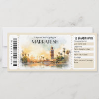 Billet avion Editable Marrakesh Boarding Pass