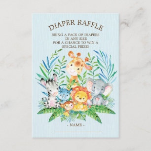 Invitation Billet Baby shower Déchets Safari Jungle