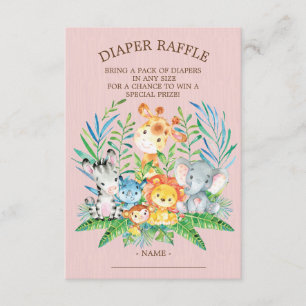 Invitation Billet Baby shower Déchets Safari Jungle