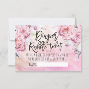 Invitation Billet baby shower Repas de couches Fleurs de Bohê