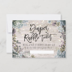 Invitation Billet baby shower Repas de Queue Floral Bois clai