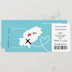 Invitation Billet Boarding Pass Mariage Destination Ibiza