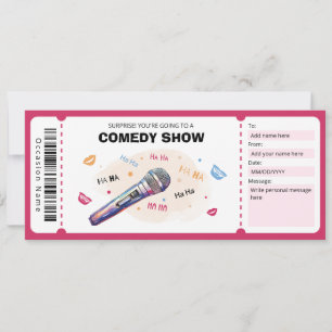 Invitation Billet cadeau comique Show, Billet comique Stand U