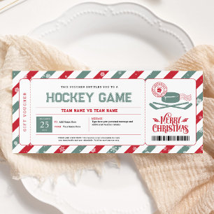 Invitation Billet cadeau de match de hockey pour Noël