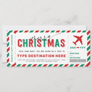 Invitation Billet cadeau de Noël Boarding Pass