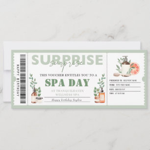Invitation Billet cadeau Jour Spa personnel Billet Anniversai