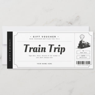 Invitation Billet cadeau voyage train surprise