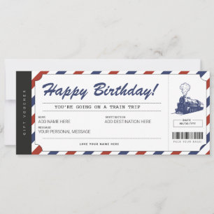 Invitation Billet cadeau voyage train surprise