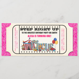Invitation Billet Cirque vintage Anniversaire