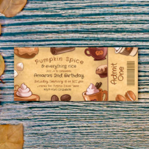 Invitation Billet Citrouille Épicée et Tout Ce Qui Est Agréab
