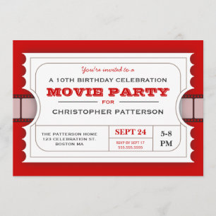 Invitation Billet d'admission de fête d'anniversaire de