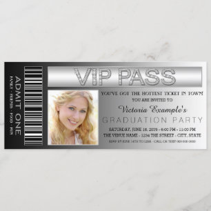 Invitation Billet d'admission VIP noir pour la soirée de remi