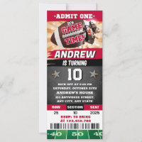 Billet d'anniversaire de rugby personnel pour garç