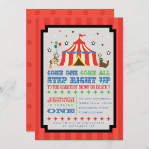 Invitation Billet d'anniversaire du Carnaval du Cirque