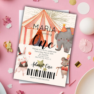 Invitation Billet d'anniversaire du cirque