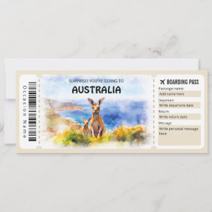 Invitation Billet d'avion du pass pour l'Australie modifiable