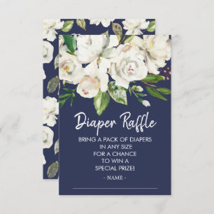 Invitation Billet de Baby shower de la Marine White Roses