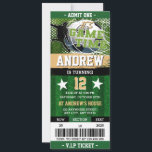 Invitation Billet de balle de football personnel Anniversaire<br><div class="desc">Billet de balle de soccer personnel Invitation d'anniversaire pour les garçons! Cette invitation, conçue pour ressembler à un billet de match de football, est parfaite pour une fête d'anniversaire amusante et énergique. Doté d'un graphisme dynamique et d'un agencement sportif, il est personnalisable avec tous les détails de votre événement, ce...</div>