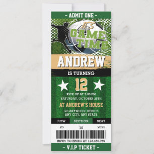 Invitation Billet de balle de football personnel Anniversaire