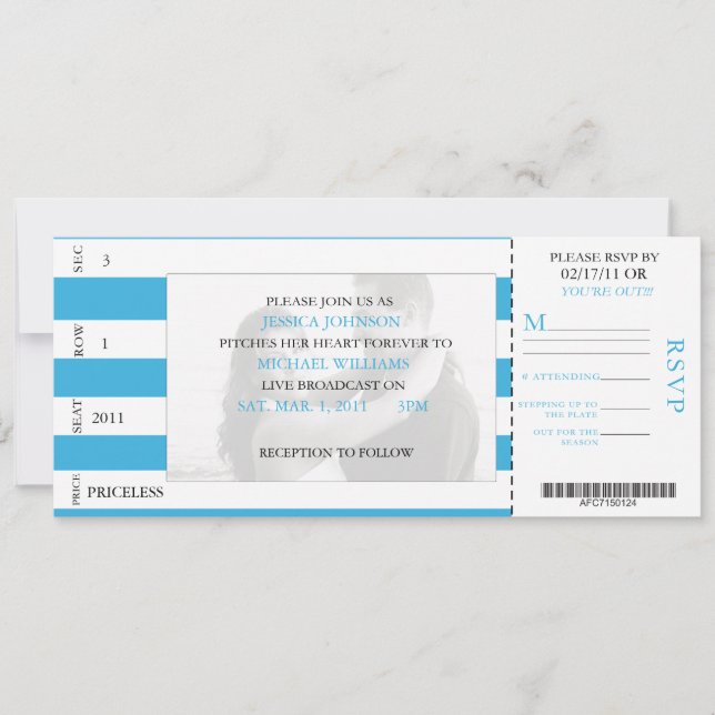 Invitation Billet de base-ball (Devant)