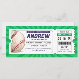 Invitation Billet de baseball anniversaire Recrue de l'année