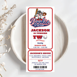 Invitation Billet de baseball de la nouvelle de l'année 2e an