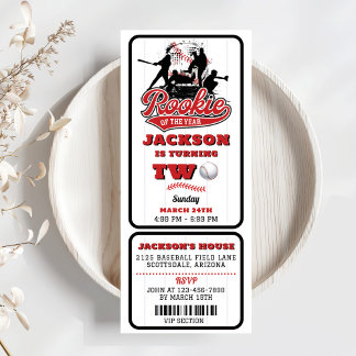 Invitation Billet de baseball de la nouvelle de l'année 2e an