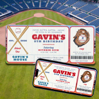 Billet de baseball éditable Sports Anniversaire