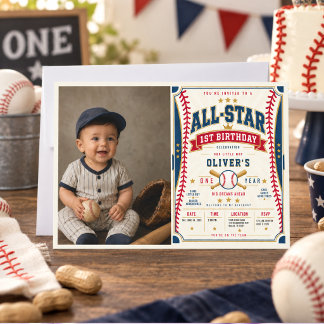Invitation Billet de baseball toutes étoiles pour le 1er anni