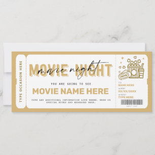 Invitation Billet de billet de nuit surprise Movie Coupon