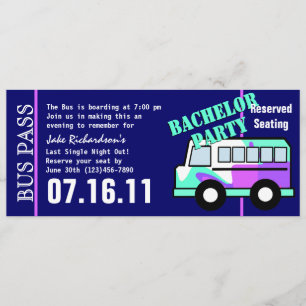 Invitation Billet de bus pour enterrement de vie de garçon