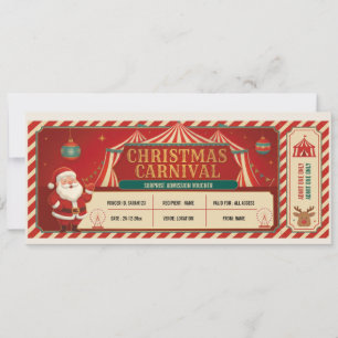 Invitation Billet de Carnaval de Noël Cadeau Surprise Révélat