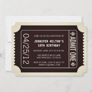 Invitation Billet de cinéma
