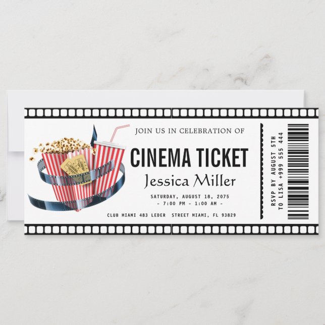 Invitation billet de cinéma (Devant)