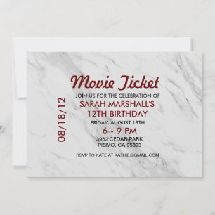 Invitation Billet de cinéma / Bille