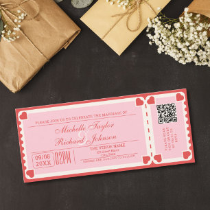 Invitation Billet de cinéma rétro vintage avec code QR RSVP