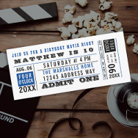 Billet de cinéma vintage Anniversaire Couleurs per