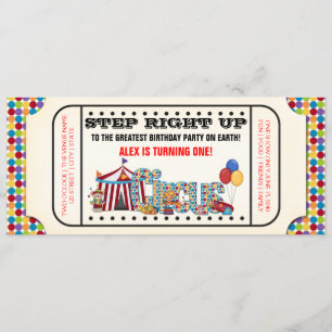 Invitation Billet de cirque pour enfants Fête d'anniversaire