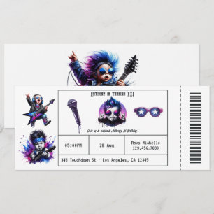 Invitation Billet de concert Cool Rock On Musique 1er Anniver