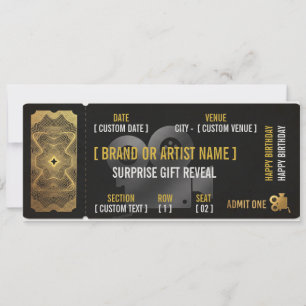 Invitation Billet de Concert VIP Luxe Or Cadeau Révélation Ch