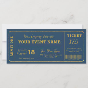Invitation Billet de événement personnalisé, Billet de concer