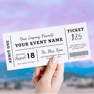 Invitation Billet de événement personnalisé, Billet de concer