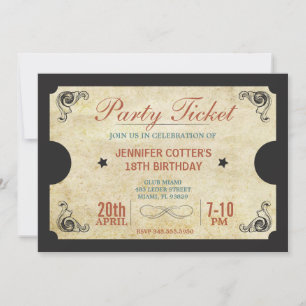 Invitation Billet de fête