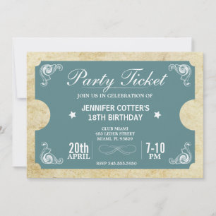 Invitation Billet de fête