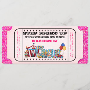 Invitation Billet de fête d'anniversaire pour le cirque des f