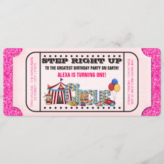 Invitation Billet de fête d'anniversaire pour le cirque des f