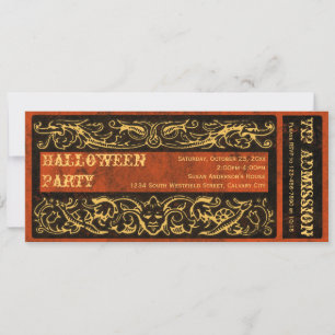 Invitation Billet de fête d'Halloween victorien Vintage antiq