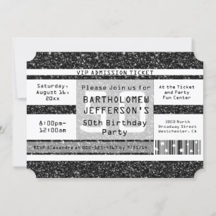 Invitation Billet de fête du 50e anniversaire, Black Shimmer
