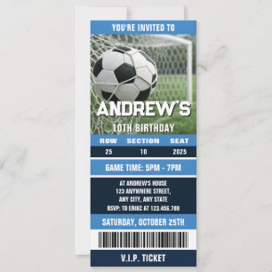 Invitation Billet de football personnalisé pour l'anniversair