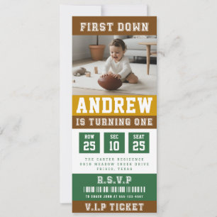 Invitation Billet de football pour la première fête d'anniver